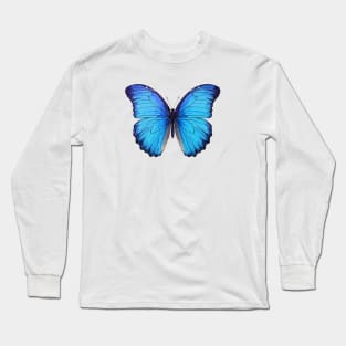 Blue Morpho Butterfly Long Sleeve T-Shirt